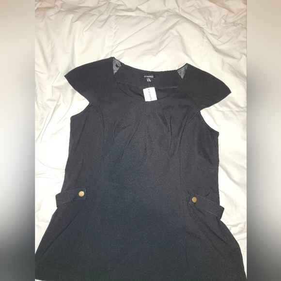 Le Chateau black button detail cap sleeve  top in sz xxl - Picture 2 of 5